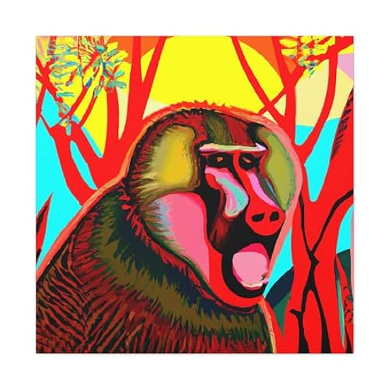 Baboon in Pop Art - Canvas 36″ x 36″ / 1.25