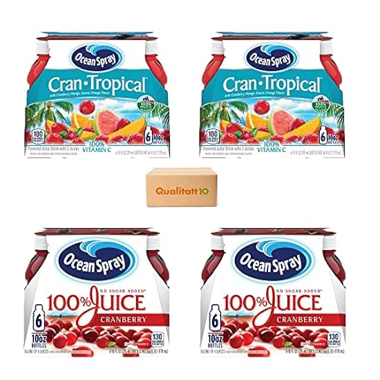 Ocean Spray Cran Tropical And 100% Cranberry Variety Pack 10 fl oz 24 Pack by QUALITATT 10 169723352