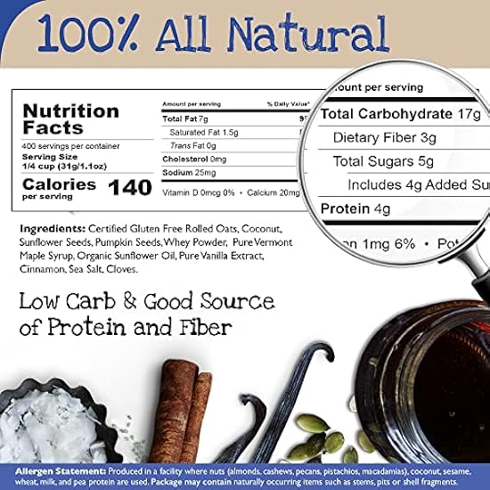 True North Granola – Gluten Free Maple Vanilla Granola, Low Carb, Nut Free and Non-GMO, Bulk Bag, 25 lb. 41179488