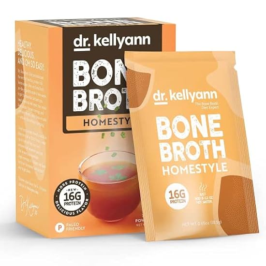 Dr. Kellyann Bone Broth Collagen Powder Packets (7 Servings, 1 Box), 16g Protein/Serving, 100% Grass-Fed Hydrolyzed Collagen Powder, Keto & Paleo Friendly 214151840
