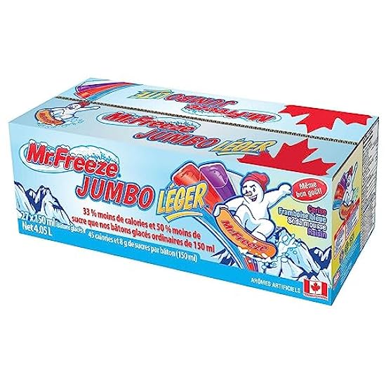 Mr. Freeze Jumbo Lite Freeze Pops, 27ct x 150ml/5 fl. oz. (Pack of 2) Shipped from Canada 460871002