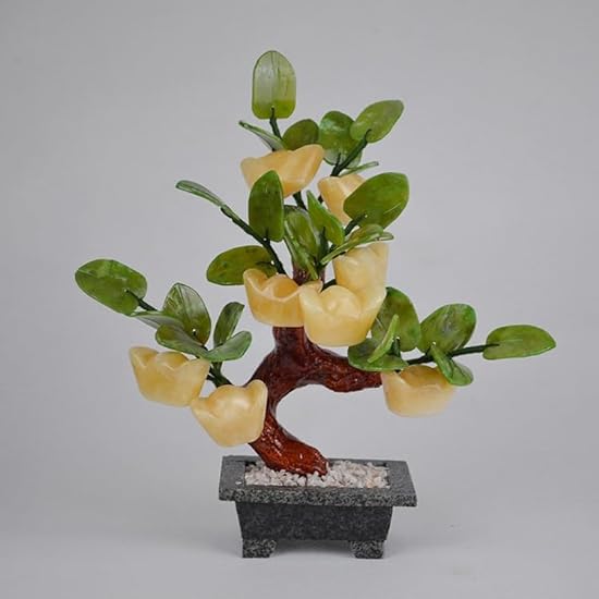 MENALGNDI Crystals Tree Natural Jade Bonsai Chinese For