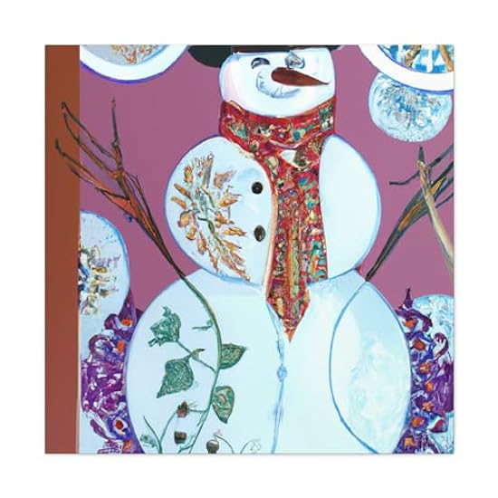 Snowman in Moonlight - Canvas 30″ x 30″ / Premium Gallery Wraps (1.25″) 135910007