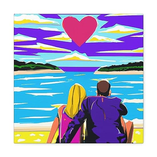 Love at the Beach - Canvas 16″ x 16″ / Premium Gallery 