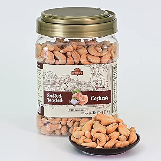 LAFOOCO Salted Roasted Cashews Premium Cashews Vegan Snacks, Rich in Nutrients, Protein, Fiber, Vitamins, Great Gift for Friend, Grandparent on Any Celebration, Birthdays, Coupon (35.27 oz) 963367936