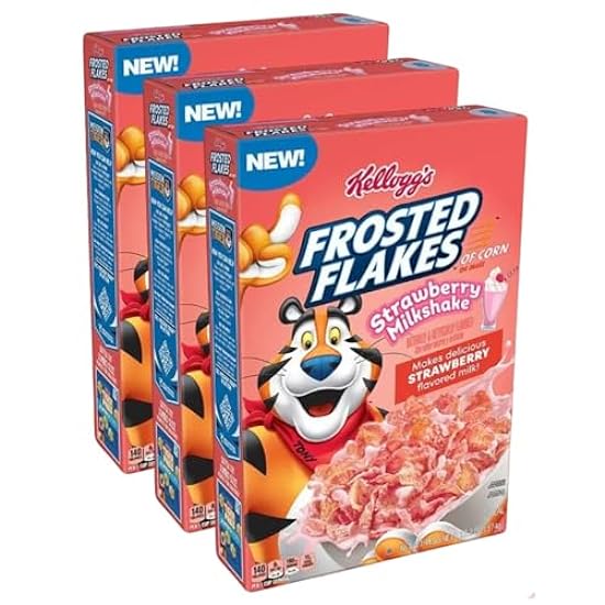 Kellogg Frosted Flakes Breakfast Cereal, Strawberry Mil