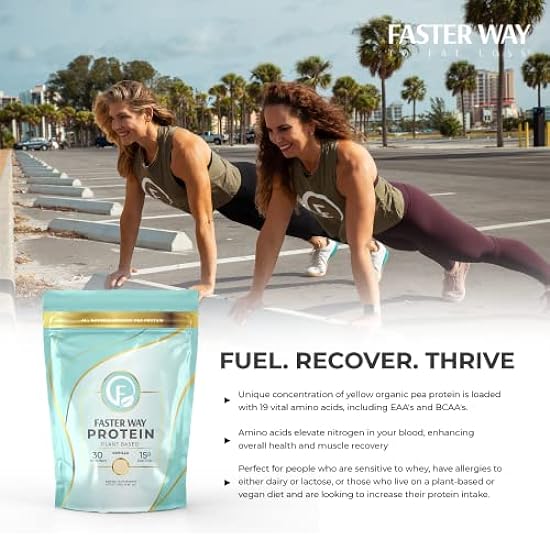 FASTer Way to Fat Loss. Plant-Based Protein Powder Vanilla Flavor, 660g, 30 Day Supply Dairy-Free Alternative to Whey Protein Powder, All-Natural Pea Protein Isolate, Made from Organic Yellow Peas 255063951