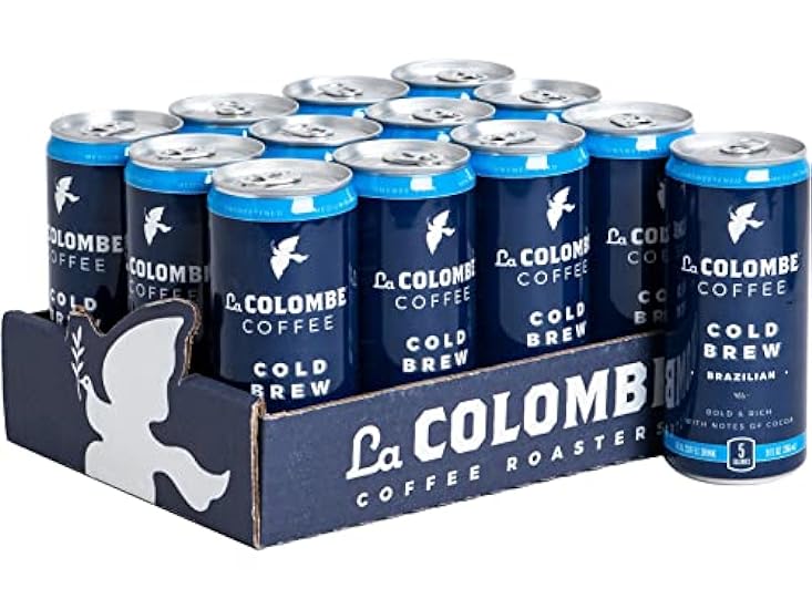 La Colombe Coffee LCT00004 Brazilian Notes of Cocoa Iced Cold Brew Coffee, Dark Roast, 9 oz. 494094451