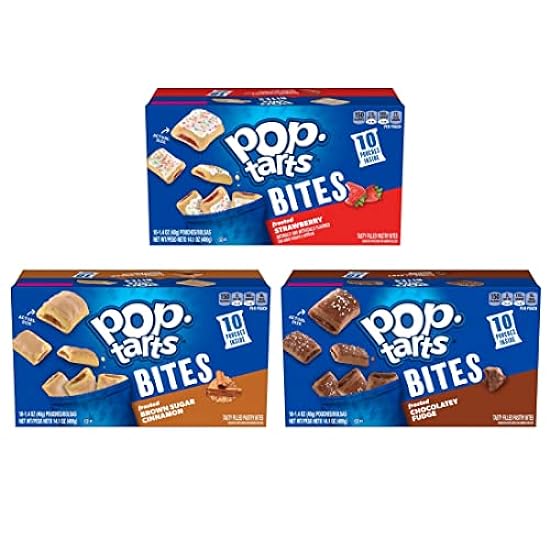 Pop-Tarts Baked Pastry Bites, Kids Snacks, School Lunch, Variety Pack (3 Boxes, 30 Pouches) 998379762