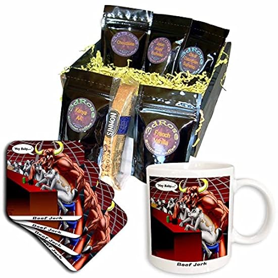 3dRose Londons Times Funny Cow Cartoons - Beef Jerky - Coffee Gift Baskets (cgb_1525_1) 960147593