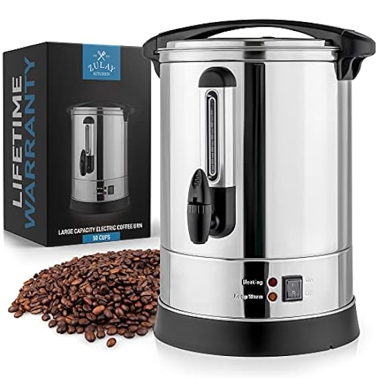 Zulay 50 Cup Fast Brew Stainless Steel Coffee Urn - BPA