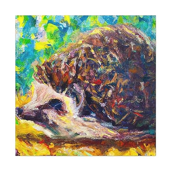 Hedgehogs In Impressionism - Canvas 30″ x 30″ / Premium