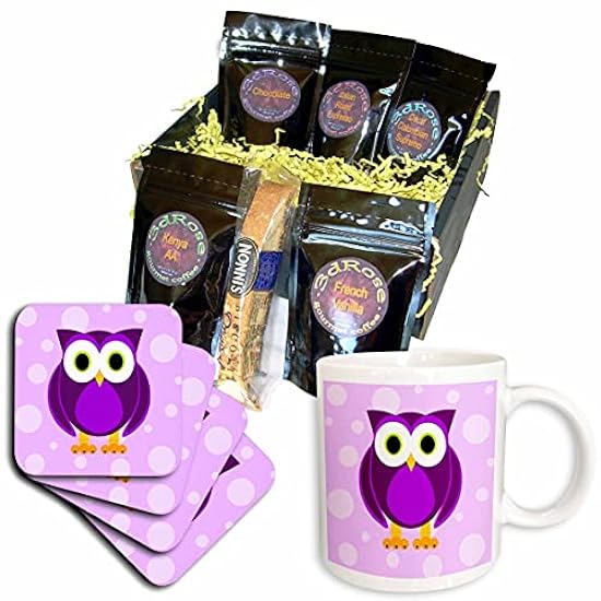 3dRose Cute Owl On Light Purple Background Coffee Gift 