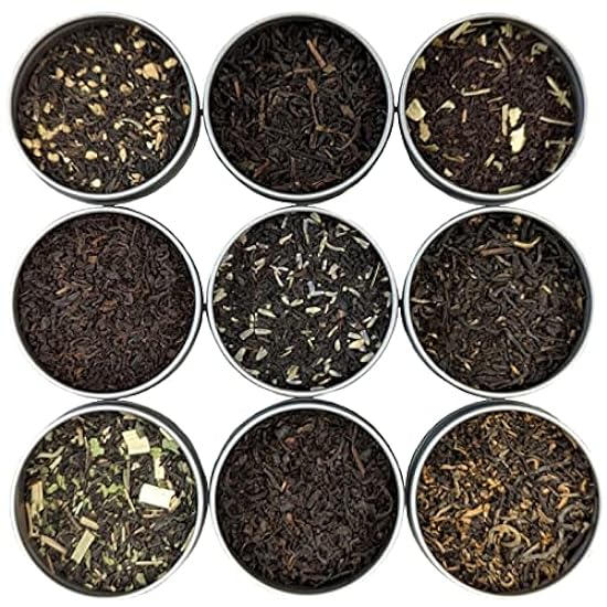 Heavenly Tea Leaves Organic Black Tea Sampler, 9 Loose Leaf Black Teas (Approx. 90 Servings) - Naturally Caffeinated, Perfect Coffee Substitute, Gift Variety Pack 472248496