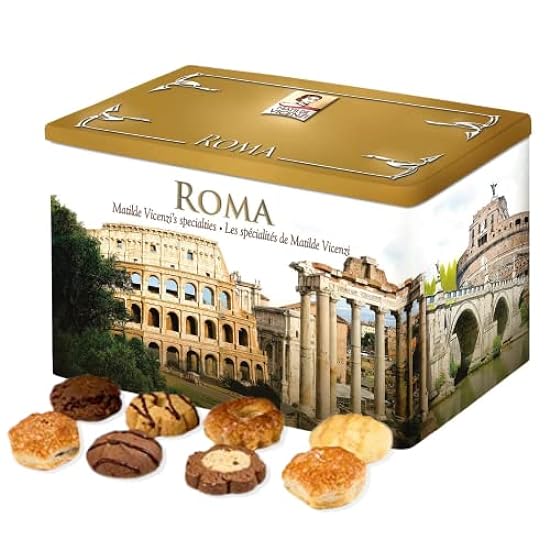 Matilde Vicenzi Verona Cookie Tin - Italian Pastries & Bakery Cookies in Individually Wrapped Trays for Fresh Baked Taste - Shortbread Cookies for Corporate & Holiday Gifting in 27 oz (765g) 568792298