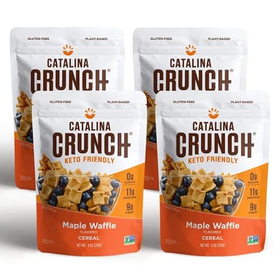 Catalina Crunch Maple Waffle Keto Cereal 4 Pack (9oz Bags) | Low Carb, Sugar Free, Gluten Free | Keto Snacks, Vegan, Plant Based Protein | Breakfast Protein Cereals | Keto Friendly Food 259493898