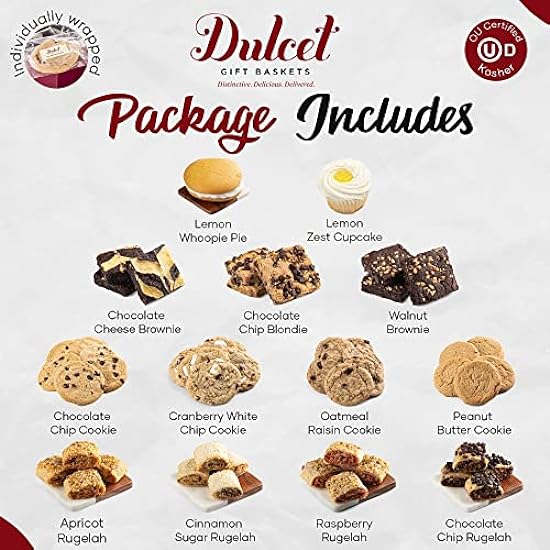 Dulcet Gift Baskets Oven Fresh Baked Pastry Deluxe Gift Basket with Brownies, Cupcakes! Great Gift for Friends, Him, Her, Corporate Gifting, Holiday, Sympathy, Get Well Care Package or Birthday Gift 97997117