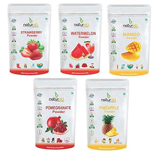 Admart Fruit Powder Combo Pack of 5 Mango, Strawberry, 