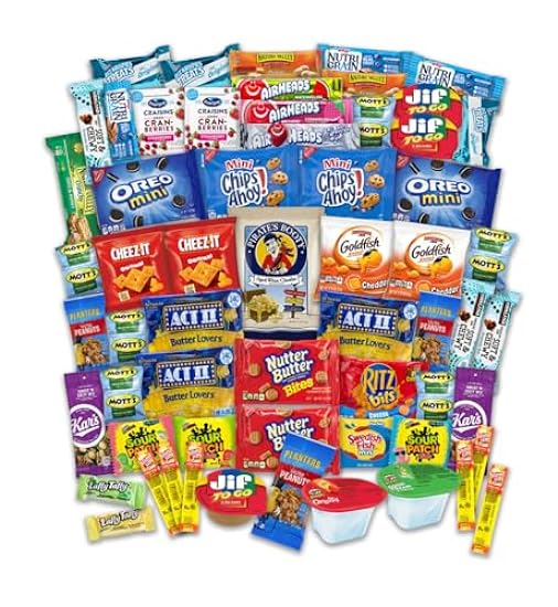 Snack Box College Care Package - 60 Count - Snack Packs