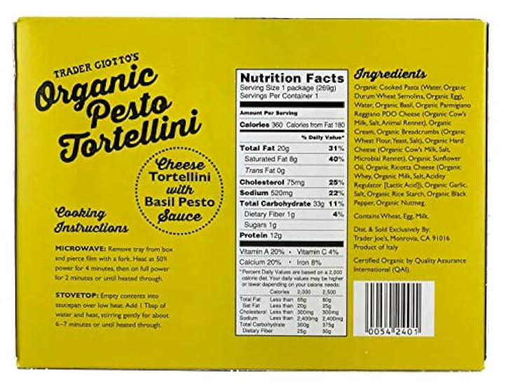 Trader Joe´s Organic Pesto Tortellini (6 Pack) 799233689