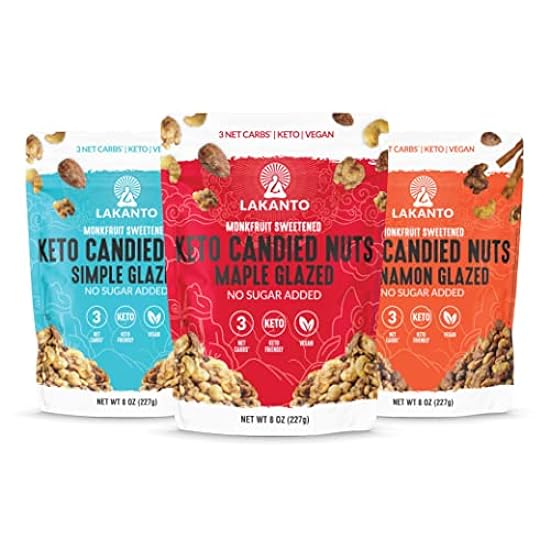 Lakanto Keto Mixed Candied Nuts Variety Pack - No Sugar Added, Sweetened with Monk Fruit, 3 Net Carbs, Keto Diet Friendly, Vegan, On the Go Snack Anytime (Variety Pack) 257959373