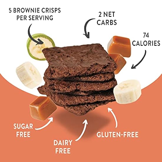 Bantastic Brownie Keto Snack, Salted Caramel Crisps - Crunchy Thin, Naturally Sweet Sugar Free Brownies Snack, Gluten Free, Low Carb, Dairy Free, 3 Oz Ea (Pack of 6) 957536690