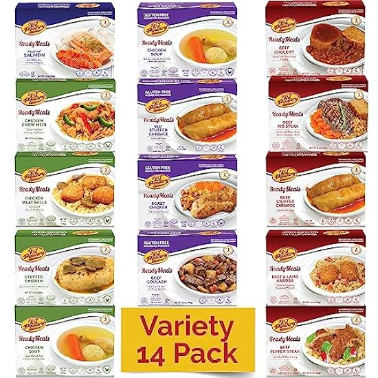 Kosher MRE Meat Meals Ready to Eat (10 Pack Variety - Beef, Chicken & Turkey) Prepared Entree Fully Cooked, Shelf Stable Microwave Dinner - Travel, Military, Camping, Emergency Survival Protein Food 773761094