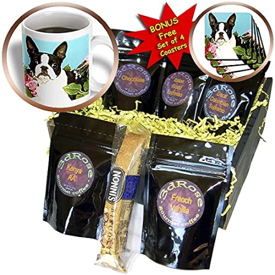 3dRose cgb_893_1 Emma Boston Terrier-Coffee Gift Basket, Multicolor 356809899