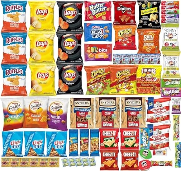 GRAB-A-SNACK 70-Snack and Candy Variety Box: Great for Parties! The Ultimate Snacking Experience Care Package - Sweet, Savory, and Everything In Between! 420856542