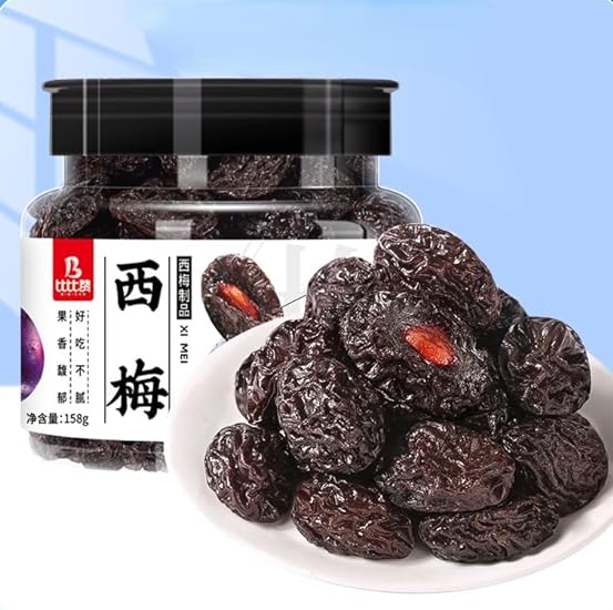 Sweet and sour Preserved plum (158g/can) dried prunes,Healthy snacks,Snowflake plum,delicious snack gifts,candied fruits,fragrant prunes,sweet and sour candy snacks (combination,6can) 921493610