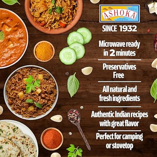 Ashoka Ready to Eat Indian Meals Since 1930, 100% Vegetarian Palak Paneer, All-Natural Traditionally Cooked Indian Food, Plant-Based, Gluten-Free and with No Preservatives, 10 Ounce (Pack of 5) 932545201