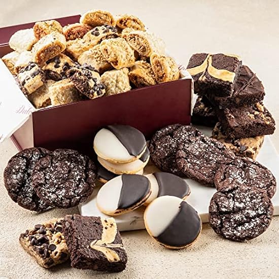 Dulcet Gourmet Food Gift Basket - Includes: Mini Black and Whites, Walnut Brownies, Blondies, Assorted Rugelach. Fresh and Tasty. Unique Gift Idea! 684087046