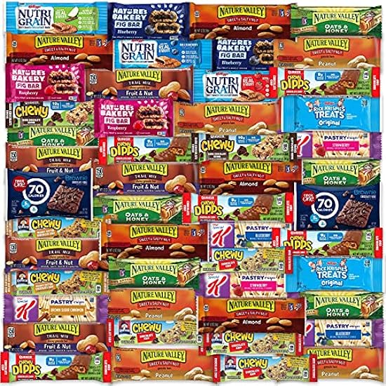 Snack Bars Variety Box Care Package - 50 Count of Healt