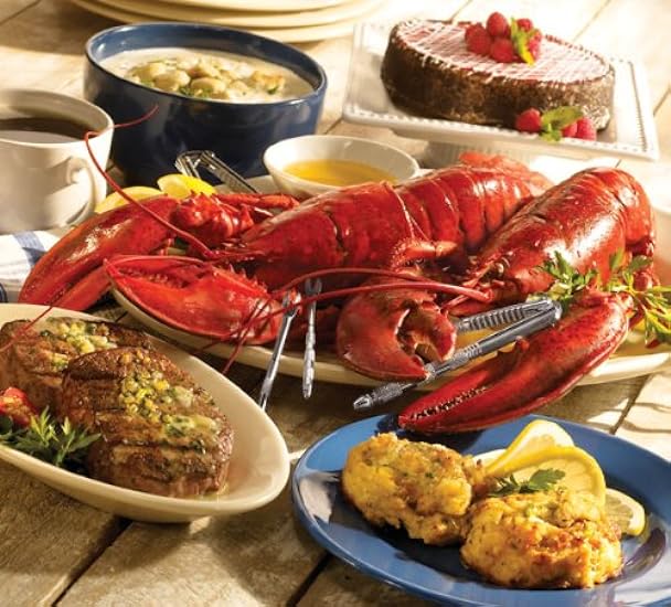Lobster Gram LICGR4J LOBSTERLICIOUS GRAM DINNER FOR FOUR WITH 2 LB LOBSTERS 899390587