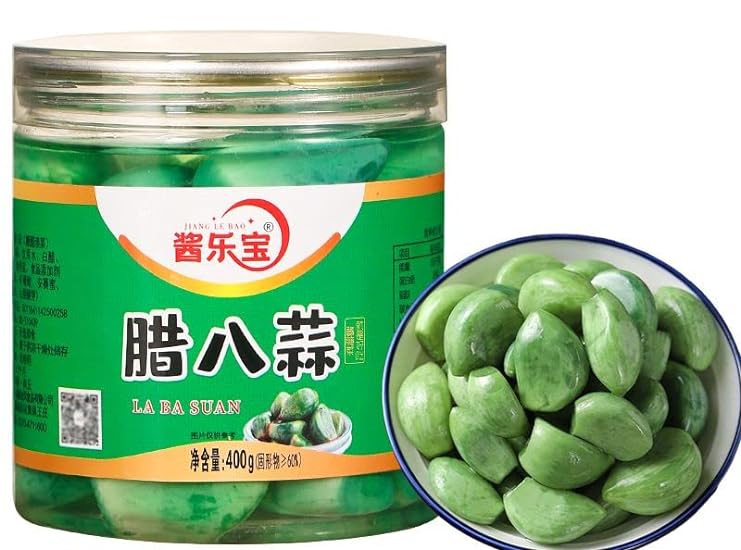 Laba garlic 400g/can, jade green garlic,pickled sweet a