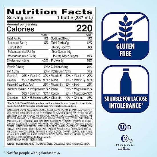 Ensure Original Dark Chocolate Nutrition Shake | Meal Replacement Shake | 24 Pack, Plastic Bottle, Liquid 173955888