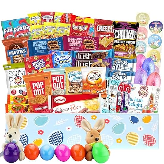 Easter Gift Basket (82 Count) Care Package with Two Plu